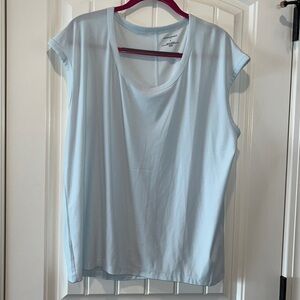 Banana republic factory cap sleeve scoop neck very light blue top size L